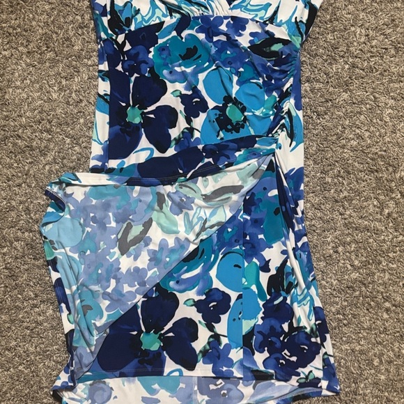 Ralph Lauren Blue and White Floral Midi Dress - Picture 6 of 8
